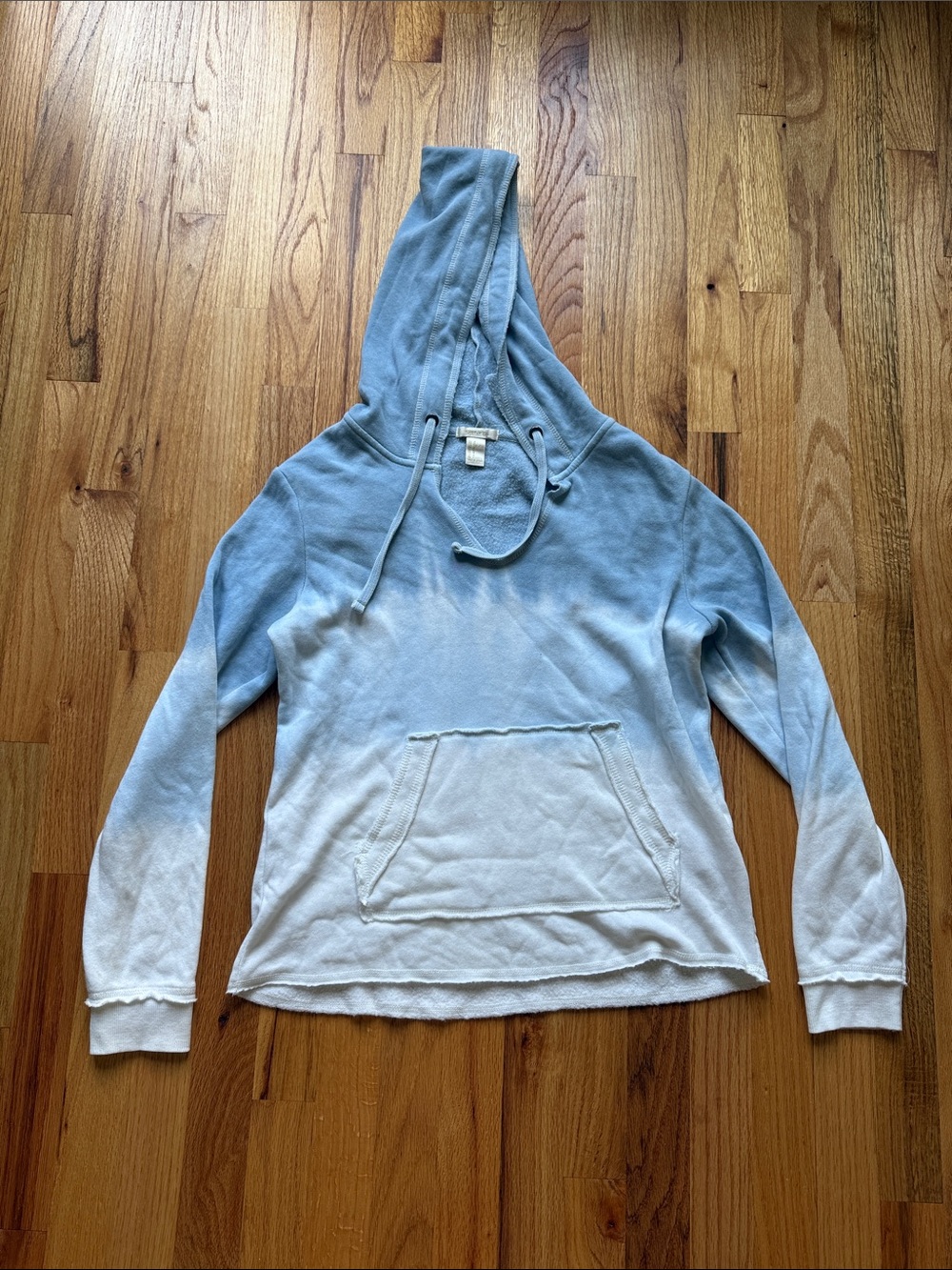 Forever21 Light Blue Ombre Hooded Pullover Sweatshirt - Women